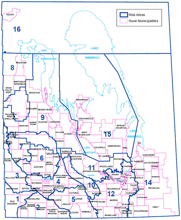 Carte des régions à risques